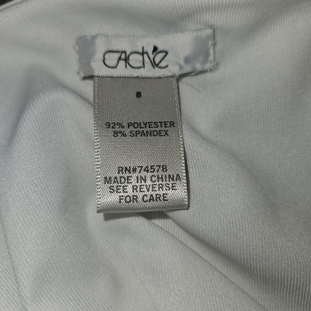 Cache Formal Evening Halter Top Black & White Illusion Gown - Size 8 - Picture 7 of 8